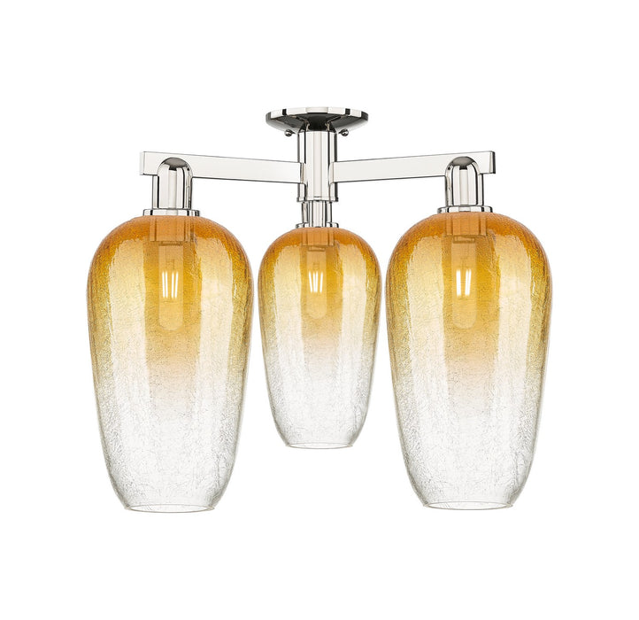 Innovations 716-3F-PN-G484-7AM Three Light Semi-Flush Mount, Polished Nickel
