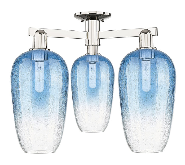 Innovations 716-3F-PN-G484-7SB Three Light Semi-Flush Mount, Polished Nickel