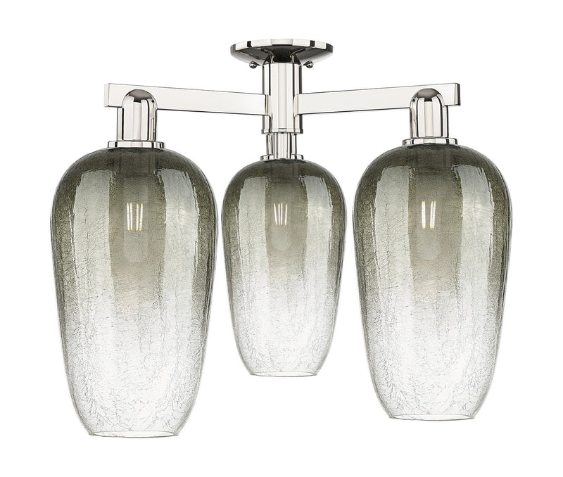 Innovations 716-3F-PN-G484-7SL Three Light Semi-Flush Mount, Polished Nickel