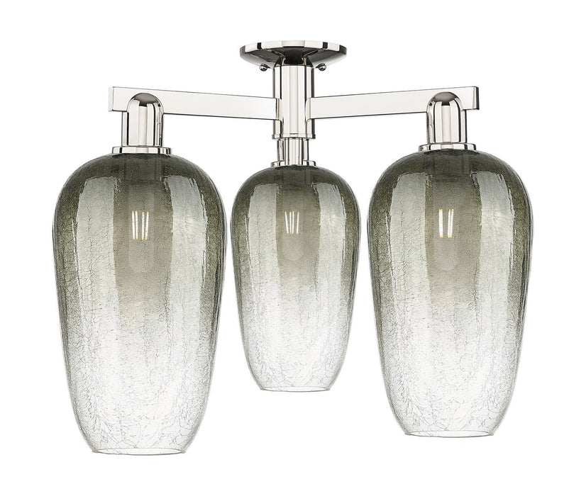Innovations 716-3F-PN-G484-7SL Three Light Semi-Flush Mount, Polished Nickel