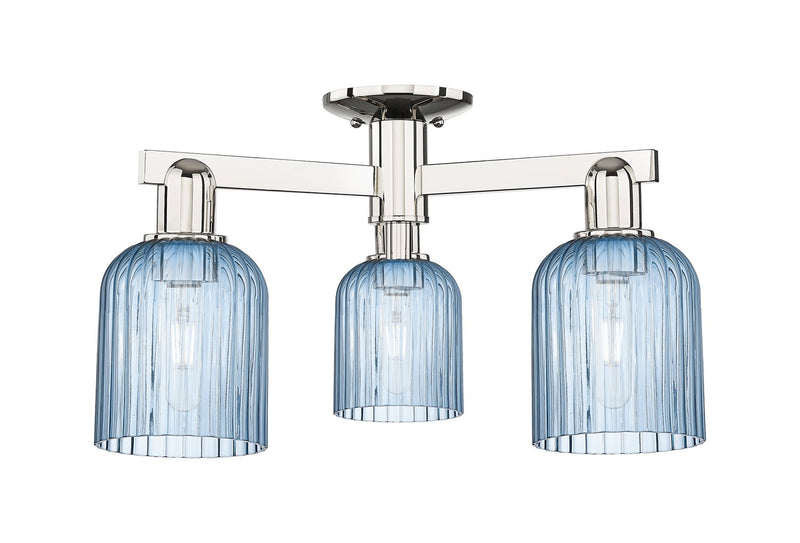 Innovations 716-3F-PN-G559-5BL Three Light Semi-Flush Mount, Polished Nickel