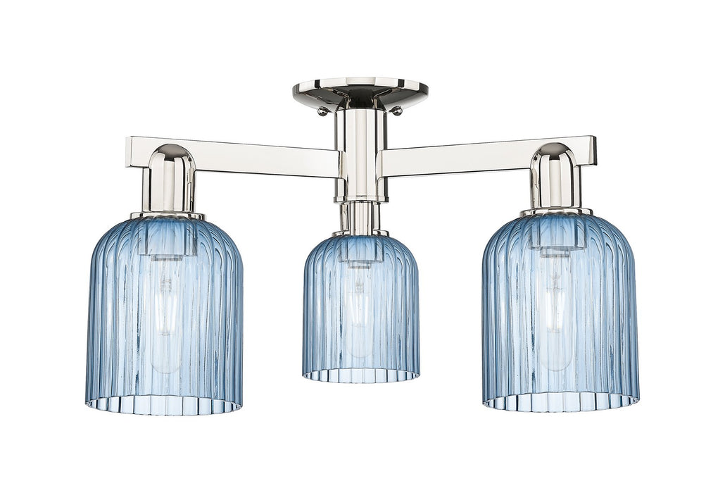 Innovations 716-3F-PN-G559-5BL Three Light Semi-Flush Mount, Polished Nickel