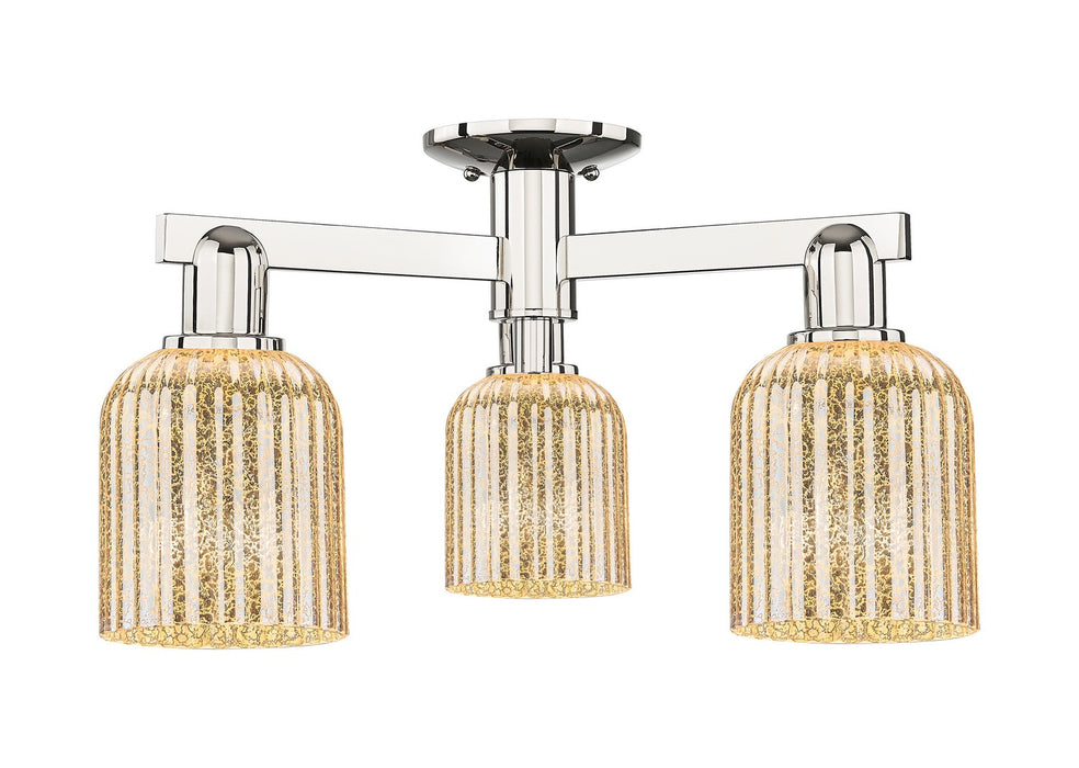 Innovations 716-3F-PN-G559-5ME Three Light Semi-Flush Mount, Polished Nickel