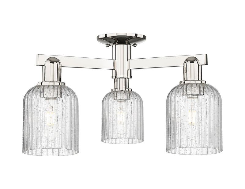 Innovations 716-3F-PN-G559-5SDY Three Light Semi-Flush Mount, Polished Nickel