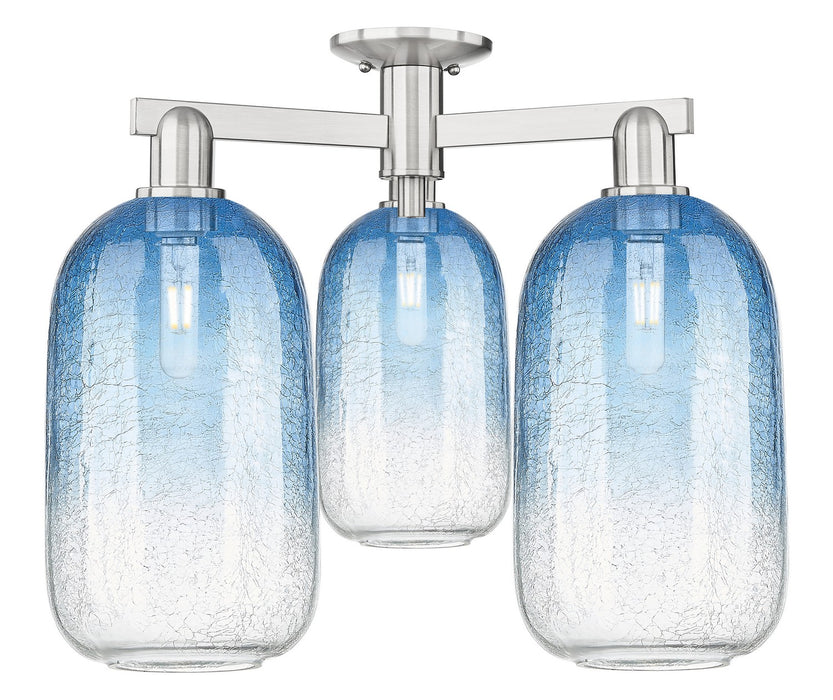 Innovations 716-3F-SN-G482-7SB Three Light Semi-Flush Mount, Brushed Satin Nickel