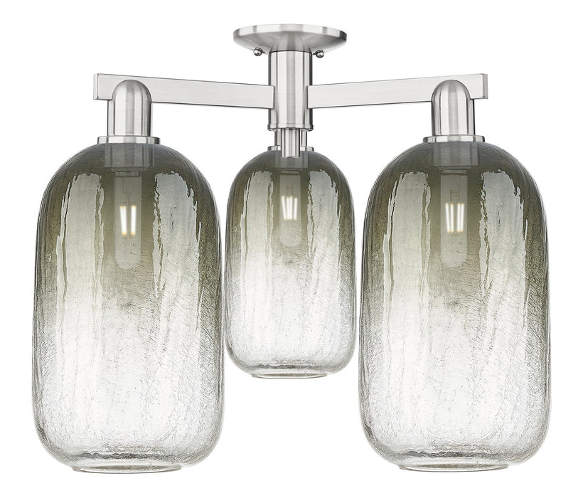 Innovations 716-3F-SN-G482-7SL Three Light Semi-Flush Mount, Brushed Satin Nickel