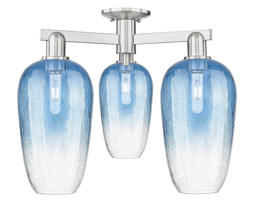 Innovations 716-3F-SN-G484-7SB Three Light Semi-Flush Mount, Brushed Satin Nickel