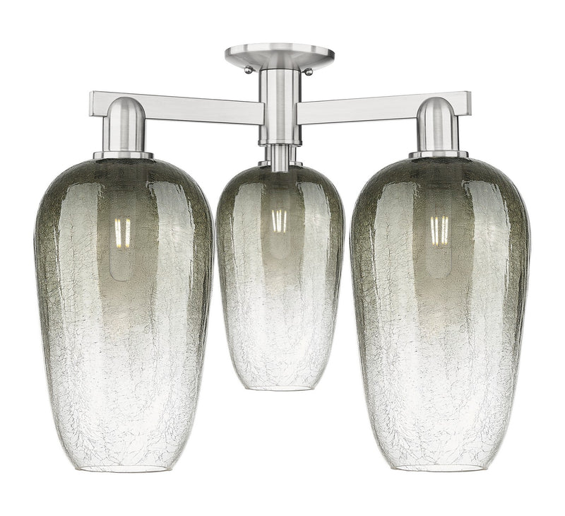 Innovations 716-3F-SN-G484-7SL Three Light Semi-Flush Mount, Brushed Satin Nickel