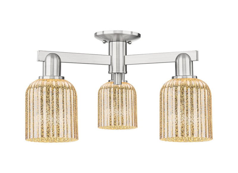Innovations 716-3F-SN-G559-5ME Three Light Semi-Flush Mount, Brushed Satin Nickel