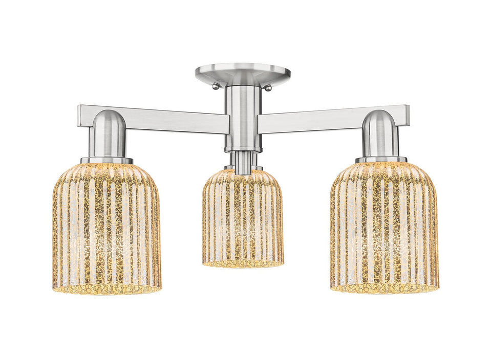 Innovations 716-3F-SN-G559-5ME Three Light Semi-Flush Mount, Brushed Satin Nickel