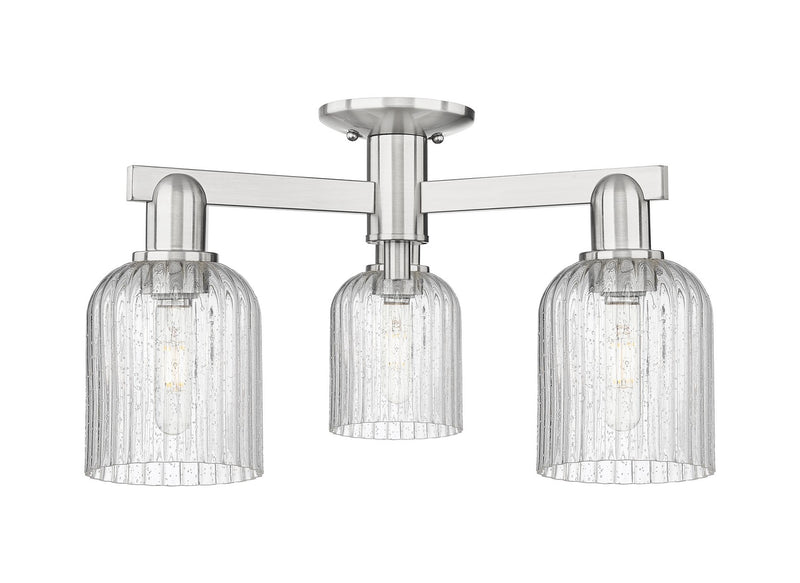 Innovations 716-3F-SN-G559-5SDY Three Light Semi-Flush Mount, Brushed Satin Nickel