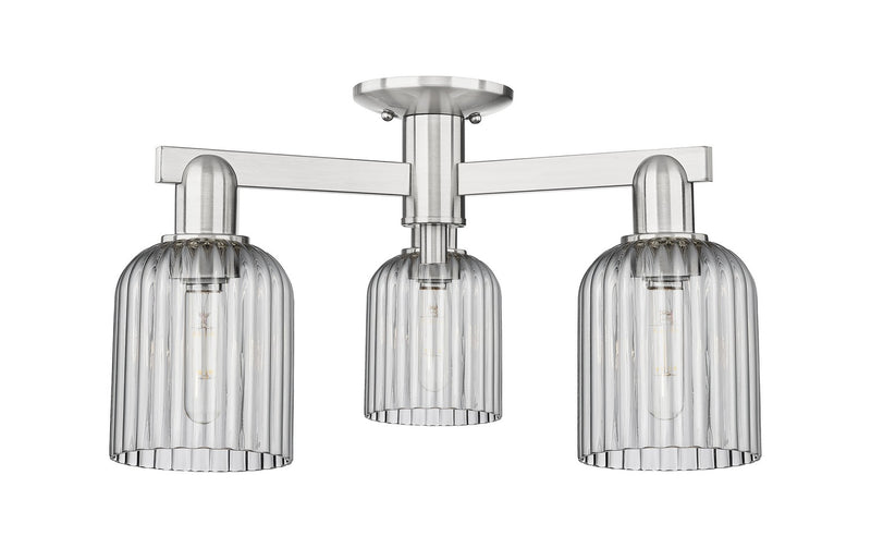 Innovations 716-3F-SN-G559-5SM Three Light Semi-Flush Mount, Brushed Satin Nickel