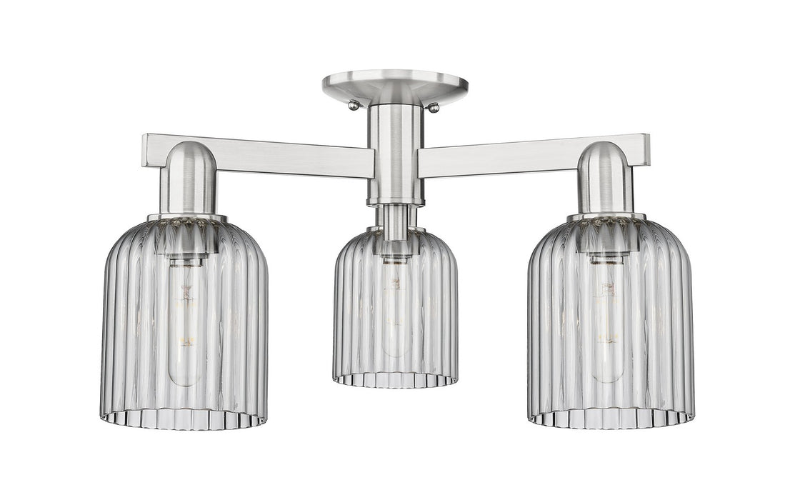 Innovations 716-3F-SN-G559-5SM Three Light Semi-Flush Mount, Brushed Satin Nickel