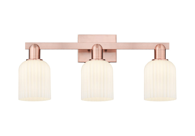 Innovations 716-3W-AC-G559-5GWH Three Light Bath Vanity, Antique Copper