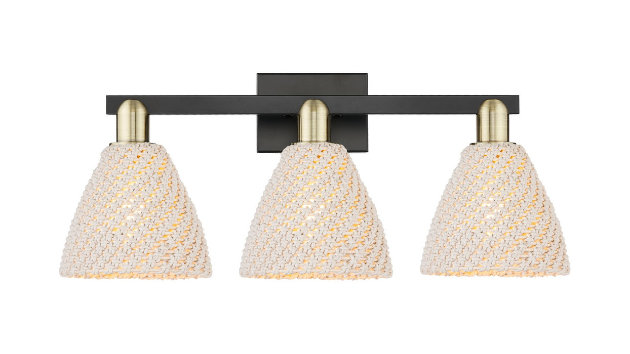 Innovations 716-3W-BAB-NBD-75-NAT Three Light Bath Vanity, Black Antique Brass