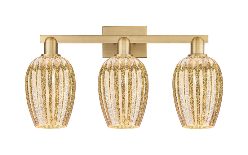 Innovations 716-3W-BB-G457-6ME Three Light Bath Vanity, Brushed Brass