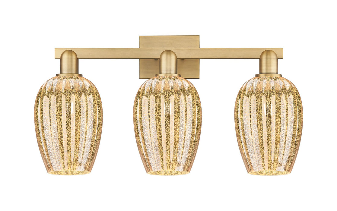 Innovations 716-3W-BB-G457-6ME Three Light Bath Vanity, Brushed Brass