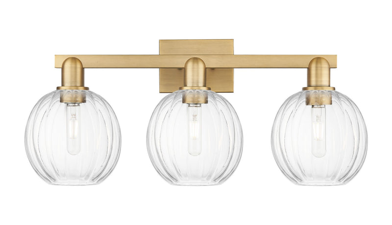 Innovations 716-3W-BB-G458-7CL Three Light Bath Vanity, Brushed Brass