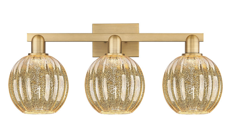 Innovations 716-3W-BB-G458-7ME Three Light Bath Vanity, Brushed Brass