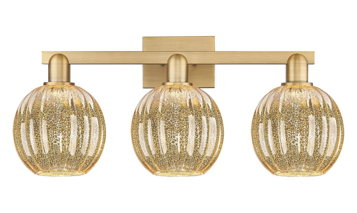 Innovations 716-3W-BB-G458-7ME Three Light Bath Vanity, Brushed Brass