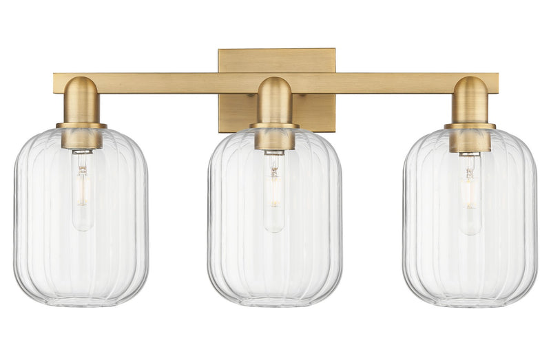 Innovations 716-3W-BB-G460-7CL Three Light Bath Vanity, Brushed Brass