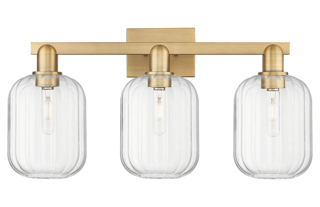 Innovations 716-3W-BB-G460-7CL Three Light Bath Vanity, Brushed Brass