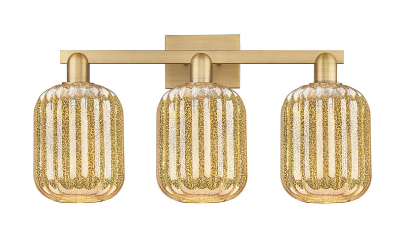 Innovations 716-3W-BB-G460-7ME Three Light Bath Vanity, Brushed Brass