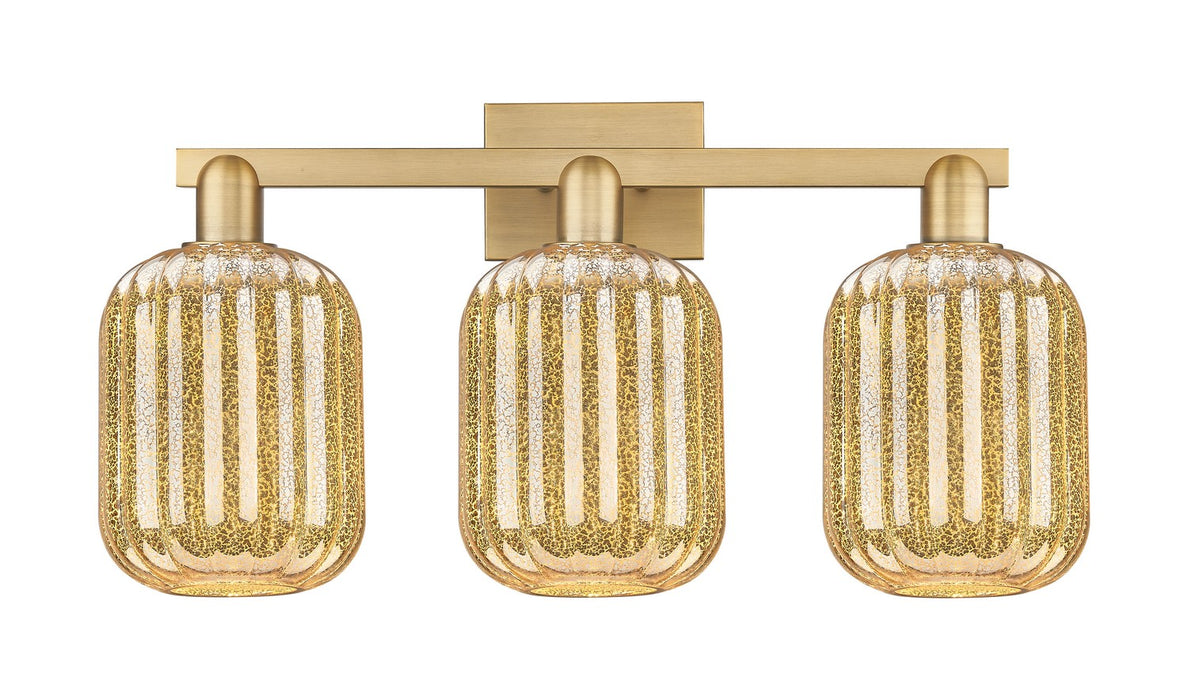 Innovations 716-3W-BB-G460-7ME Three Light Bath Vanity, Brushed Brass