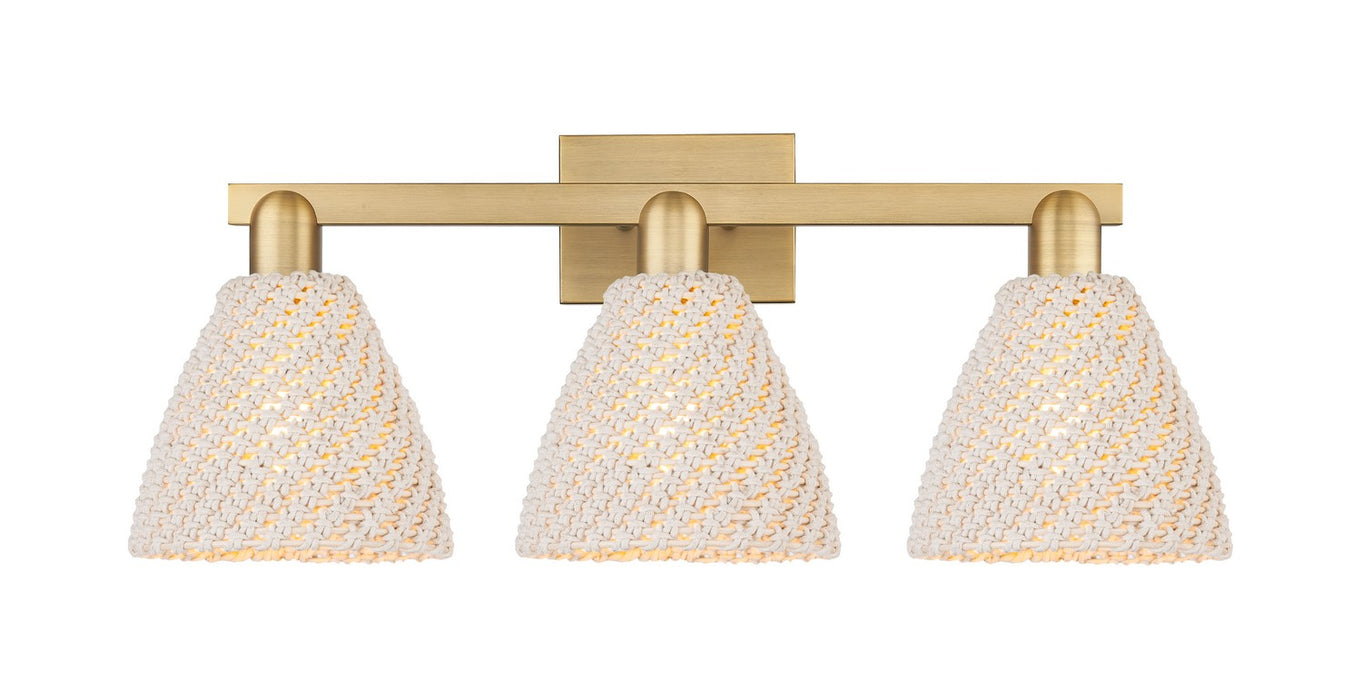 Innovations 716-3W-BB-NBD-75-NAT Three Light Bath Vanity, Brushed Brass