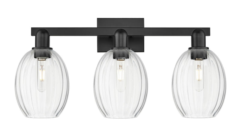 Innovations 716-3W-BK-G459-6CL Three Light Bath Vanity, Matte Black