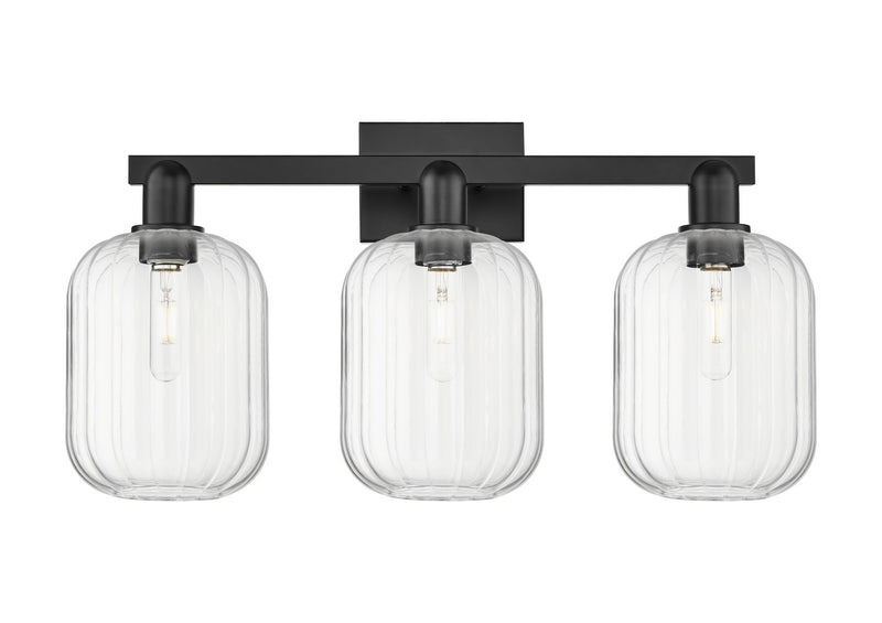 Innovations 716-3W-BK-G460-7CL Three Light Bath Vanity, Matte Black
