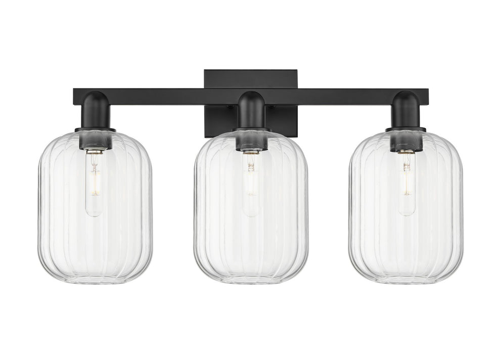 Innovations 716-3W-BK-G460-7CL Three Light Bath Vanity, Matte Black