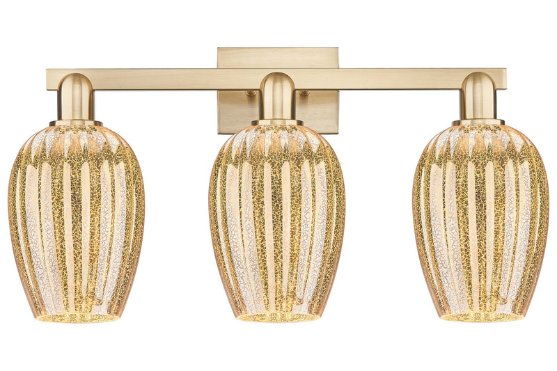Innovations 716-3W-CB-G457-6ME Three Light Bath Vanity, Champagne Bronze