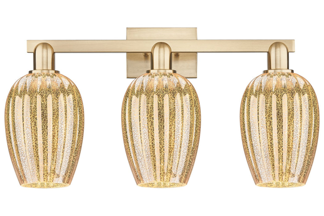 Innovations 716-3W-CB-G457-6ME Three Light Bath Vanity, Champagne Bronze