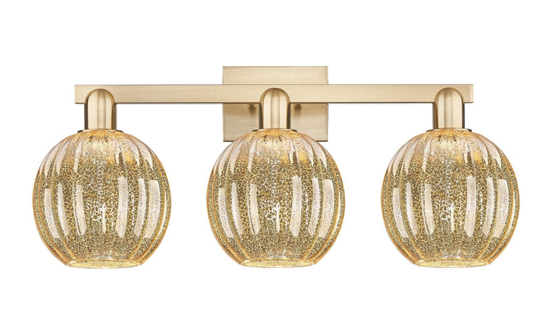Innovations 716-3W-CB-G458-7ME Three Light Bath Vanity, Champagne Bronze