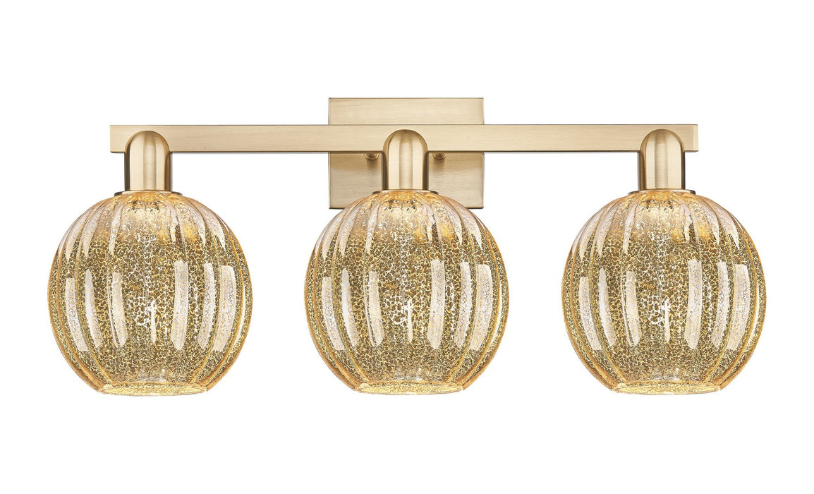 Innovations 716-3W-CB-G458-7ME Three Light Bath Vanity, Champagne Bronze