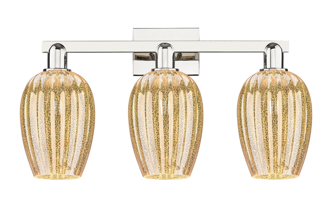 Innovations 716-3W-PN-G457-6ME Three Light Bath Vanity, Polished Nickel