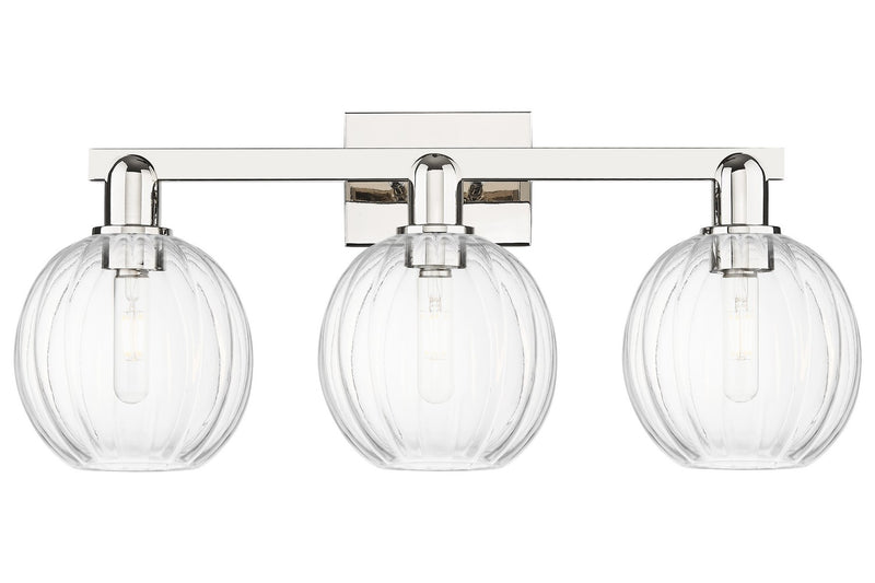 Innovations 716-3W-PN-G458-7CL Three Light Bath Vanity, Polished Nickel