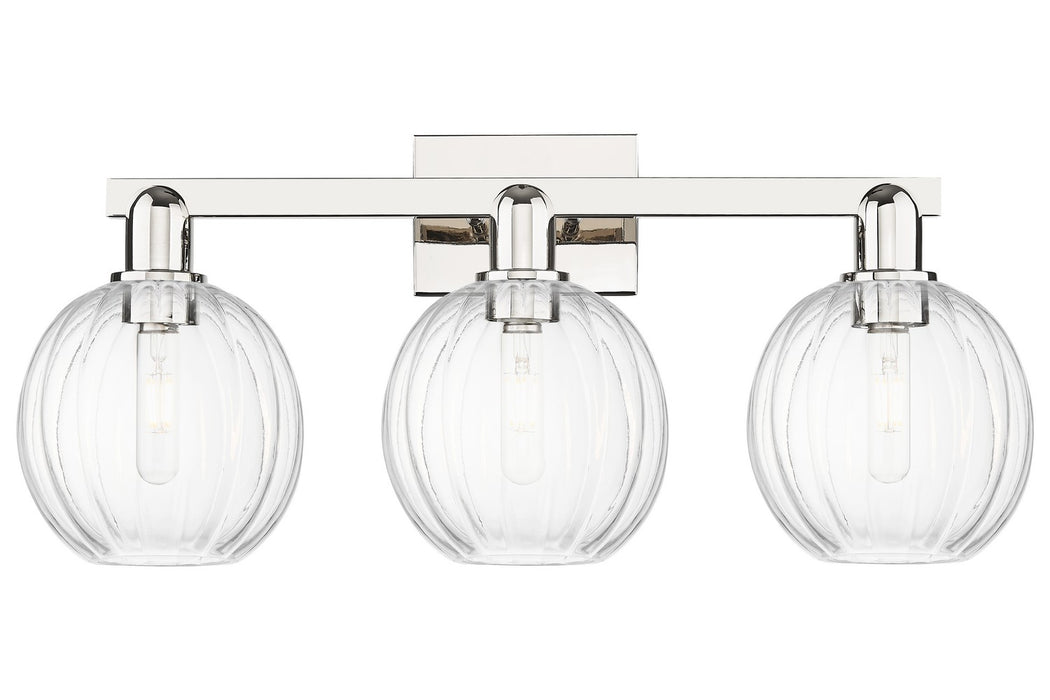 Innovations 716-3W-PN-G458-7CL Three Light Bath Vanity, Polished Nickel