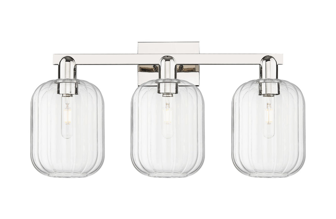 Innovations 716-3W-PN-G460-7CL Three Light Bath Vanity, Polished Nickel