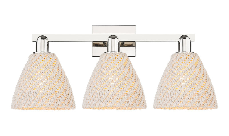 Innovations 716-3W-PN-NBD-75-NAT Three Light Bath Vanity, Polished Nickel