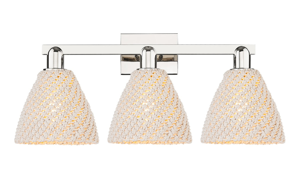 Innovations 716-3W-PN-NBD-75-NAT Three Light Bath Vanity, Polished Nickel