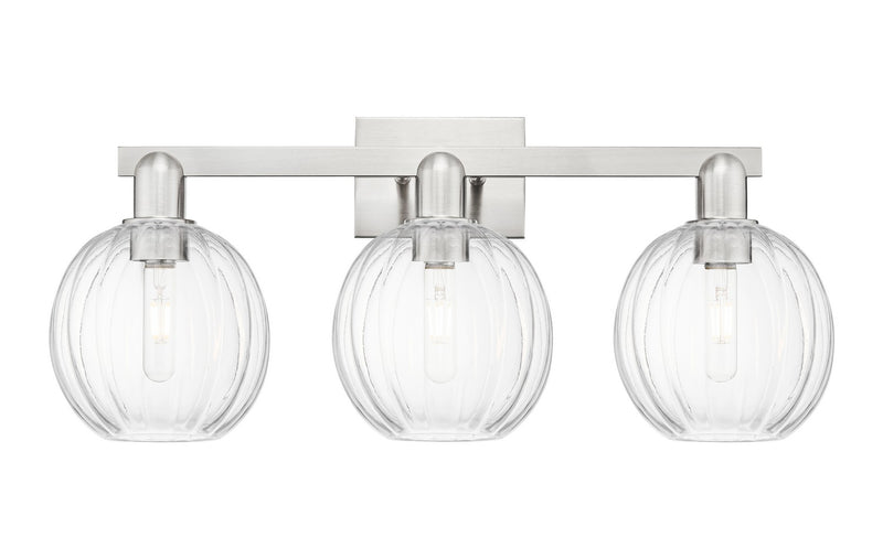 Innovations 716-3W-SN-G458-7CL Three Light Bath Vanity, Brushed Satin Nickel