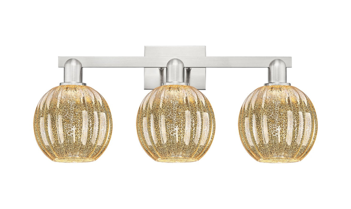 Innovations 716-3W-SN-G458-7ME Three Light Bath Vanity, Brushed Satin Nickel
