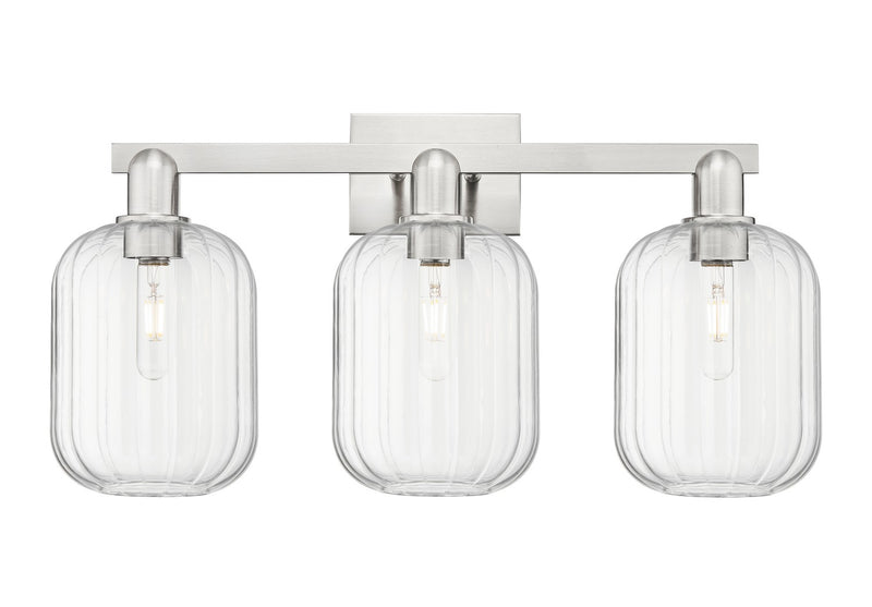 Innovations 716-3W-SN-G460-7CL Three Light Bath Vanity, Brushed Satin Nickel