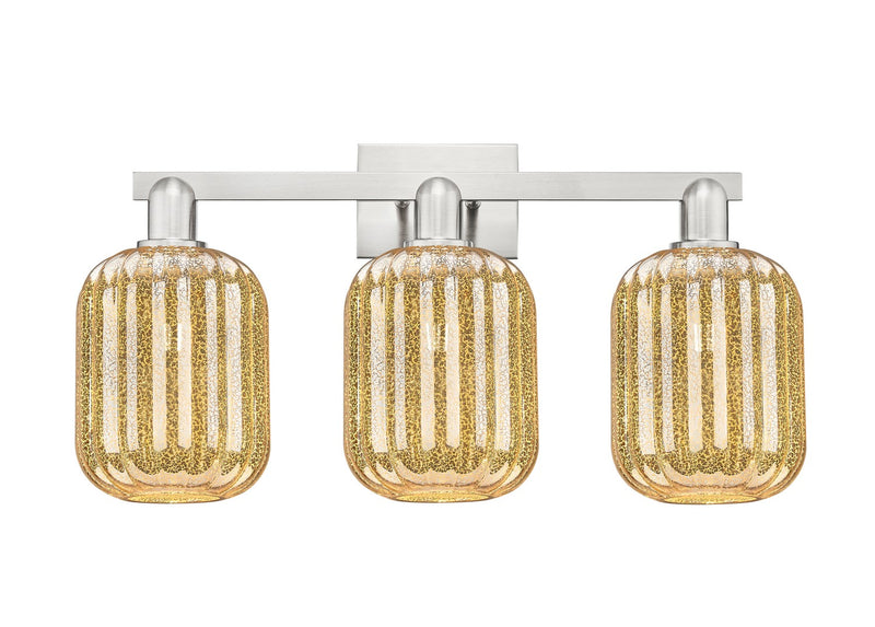 Innovations 716-3W-SN-G460-7ME Three Light Bath Vanity, Brushed Satin Nickel
