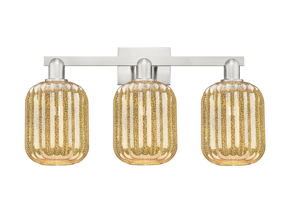 Innovations 716-3W-SN-G460-7ME Three Light Bath Vanity, Brushed Satin Nickel