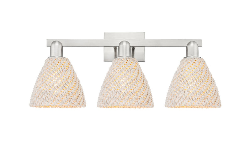 Innovations 716-3W-SN-NBD-75-NAT Three Light Bath Vanity, Brushed Satin Nickel