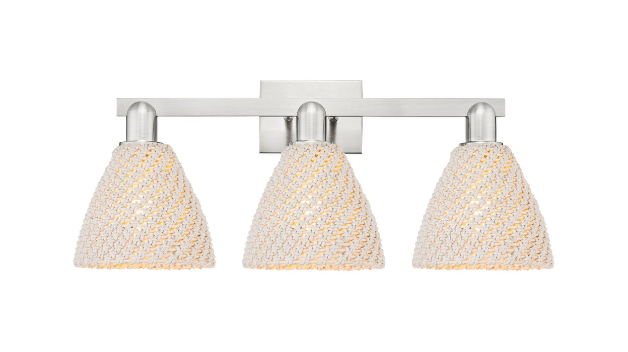 Innovations 716-3W-SN-NBD-75-NAT Three Light Bath Vanity, Brushed Satin Nickel