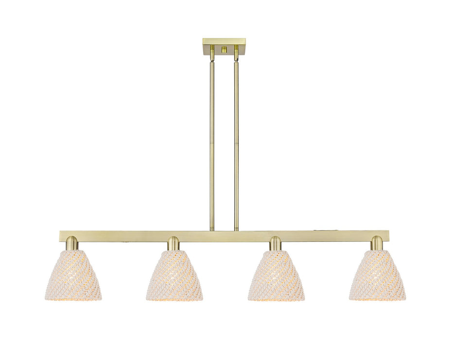 Innovations 716-4I-AB-NBD-75-NAT Four Light Island Pendant, Antique Brass